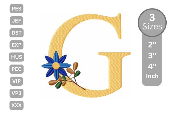 Botanical Flower Letter - G