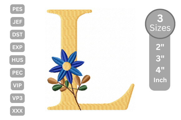 Botanical Flower Letter - L