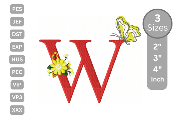Butterfly Bloom Alphabet - W