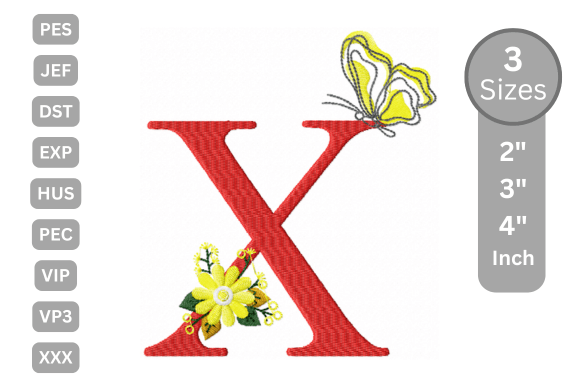 Butterfly Bloom Alphabet - X