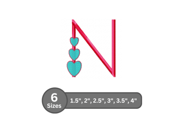 Candy Heart Alphabet -N