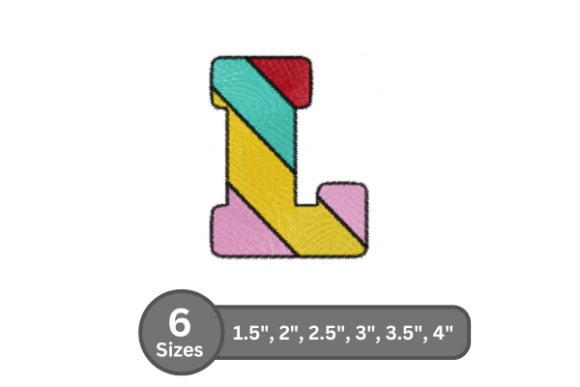 Candy Stripe Alphabet -L