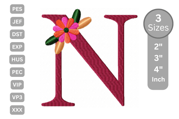 Floral Alphabet Letter - N