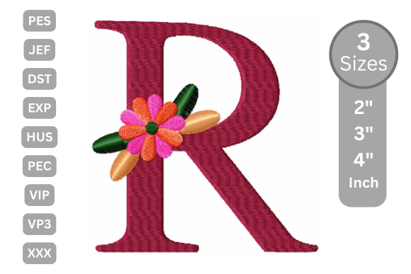 Floral Alphabet Letter - R