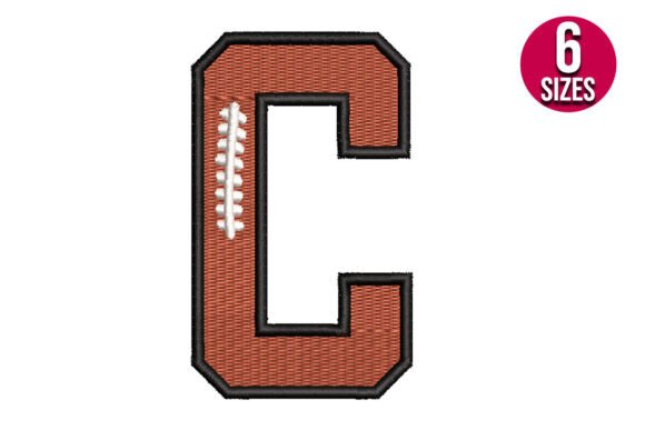 Football Font Alphabet Letter C