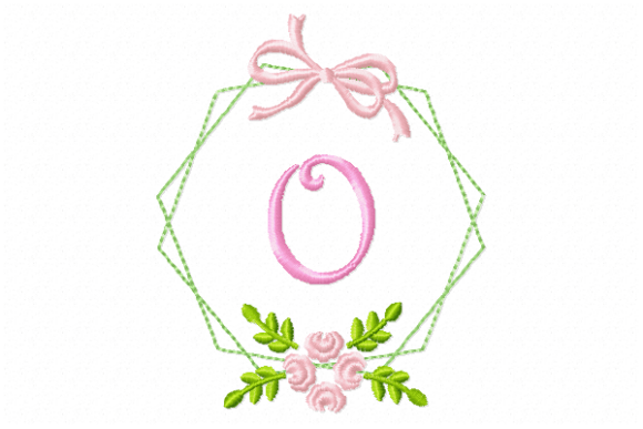 Frame Flower Monogram Letter O