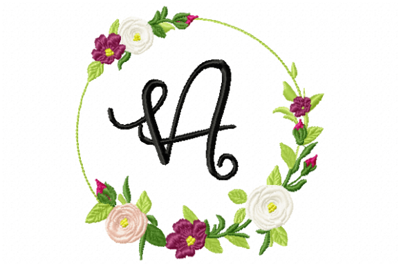 Frame Roses Monogram Letter A