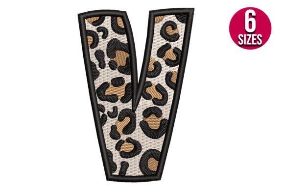 Leopard Print Alphabet Letter V