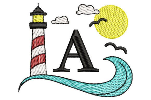 Maritime Monogram a – Curved Fills