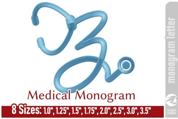 Medical Embroidery Monogram Letter - Z